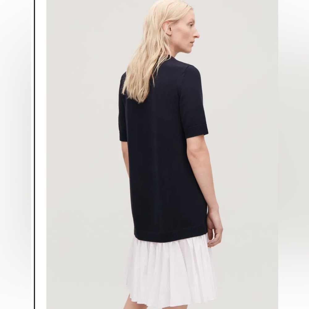 COS Navy and White Mini Dress - Picture 2 of 8